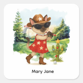 猫好きをテーマにしたゴルフテキサス州 スクエアシール