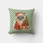猫好きをテーマにした野球クリスマス クッション (正面)