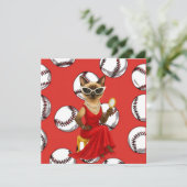 猫好きをテーマにした野球クリスマス シーズンカード (スタンド正面)