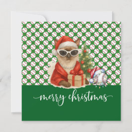 猫好きをテーマにした野球クリスマス シーズンカード