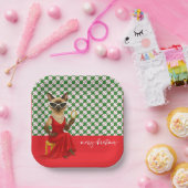 猫好きをテーマにした野球クリスマス ペーパープレート (パーティー)