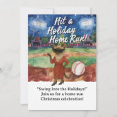 猫好きをテーマにした野球クリスマス 招待状 (正面)