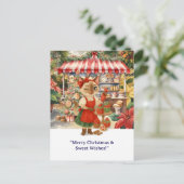 猫好きをテーマにしたCat Christmasベーカリー ポストカード (スタンド正面)