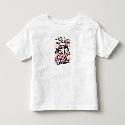 猫好きを自負する人 トドラーTシャツ (正面)