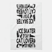 猫好きアイススケーター キッチンタオル (縦)