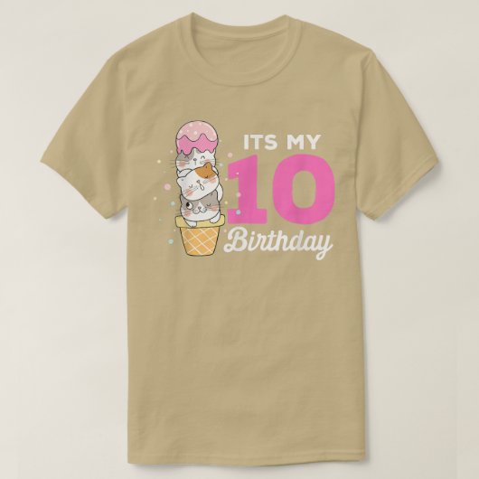 猫好きアイス10日目パーティー10アイ Tシャツ (デザイン正面)