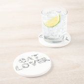 猫好きイン猫フォント コースター (側面)