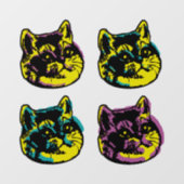猫好きウィンドウデカールアポップ・アートのート ウィンドウサイン (シート)