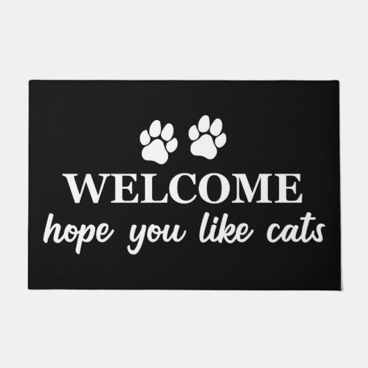 猫好きウェルカムホープ猫が好き ドアマット (正面)