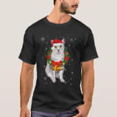 猫好きエおもしろいジプトマウツリークリスマスライト Tシャツ (正面)
