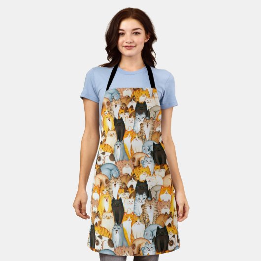 猫好きエプロン エプロン (着用した状態)