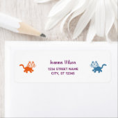 猫好きオーダーメイドモダン差出人住所ラベル ラベル (インサイチュ)