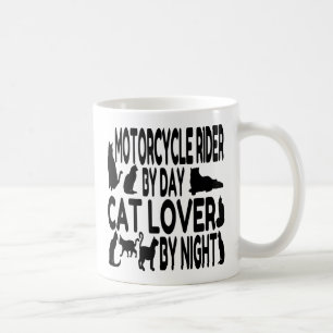 猫好きオートバイライダー コーヒーマグカップ