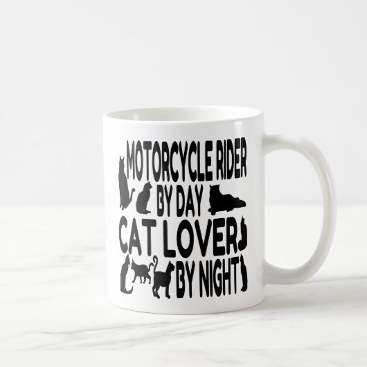 猫好きオートバイライダー コーヒーマグカップ (右)