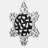 猫好きオーナメント スノーフレークピューターオーナメント (右)