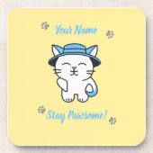 猫好きカスタムコースター – かわいい&パーソナライズされた可愛い コースター (正面)