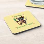 猫好きカスタムコースター – かわいい&パーソナライズされた可愛い コースター (左側)