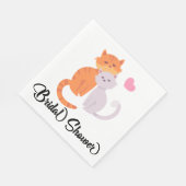 猫好きカップル結婚のブライダルシャワーオレンジ スタンダードランチョンナプキン (角)