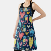 猫好きカラフル:ヴィンテージシームレス エプロン (インサイチュ)