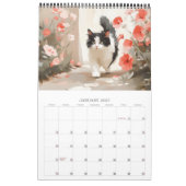 猫好きカレンダー – かわいい白黒の子猫 カレンダー (1月 2027)