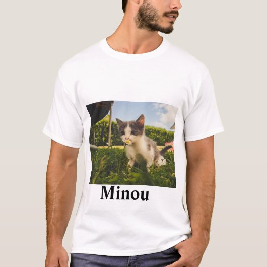 猫好きギフトカスタム、猫の写真パーソナライズされた、猫 Tシャツ (正面)