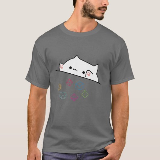 猫好きギフトキャットスローサイコロ Tシャツ (正面)
