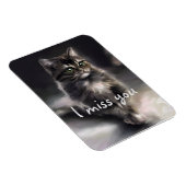 猫好きギフトグレイ猫恋しく思君 マグネット (右側)