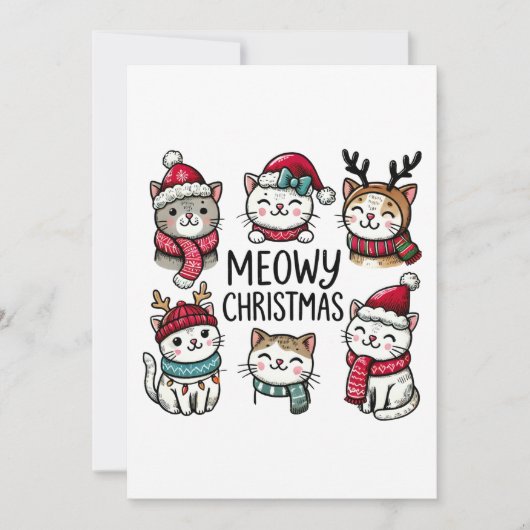 猫好きギフトマイクリスマス 招待状 (正面)