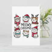 猫好きギフトマイクリスマス 招待状 (スタンド正面)
