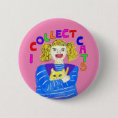 猫好きギフト子猫レスキュー新しいペット子猫バッジ 缶バッジ (正面)