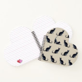 猫好きギフト水彩黒猫 ノートブック (内部)