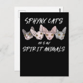 猫好きギフト精霊動物スフィンクス猫 ポストカード (正面/裏面)