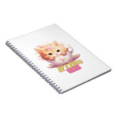 猫好きギフト、笑わされる引用文 ノートブック (右側)