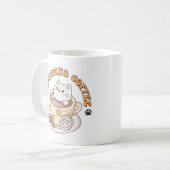 猫好きギフト、Catpuccinoコーヒーおもしろい引用文 コーヒーマグカップ (正面左)