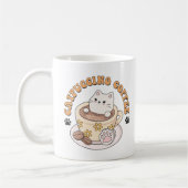 猫好きギフト、Catpuccinoコーヒーおもしろい引用文 コーヒーマグカップ (左)