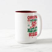 猫好きクリスマスウィズミストレトーヒッセおもしろい ツートーンマグカップ (正面右)