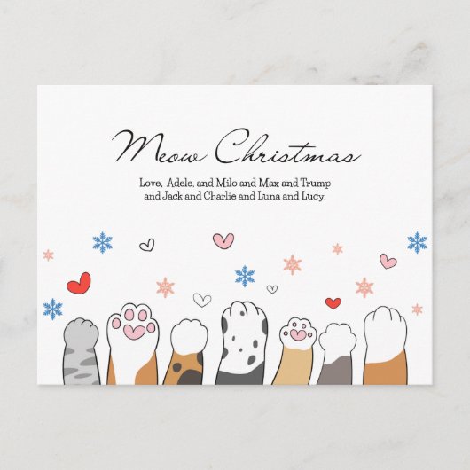 猫好きクリスマスカード動物愛好家はがき シーズンポストカード (正面)