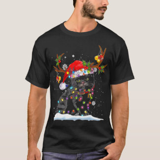 猫好きクリスマスツリークリスマスライトライトキャット愛F Tシャツ