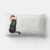 猫好きクリスマスブラックボンベイサンタ子猫 ランバークッション (裏面)