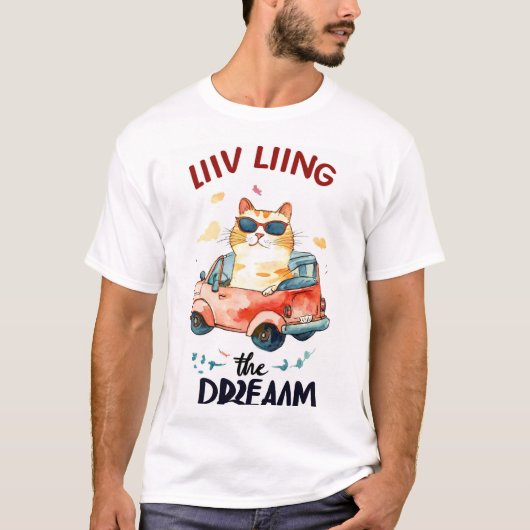 猫好きグラフィックプリントメンズTシャツ Tシャツ (正面)