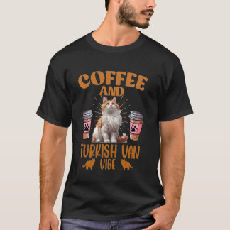猫好きコーヒーとトルコ語VAN VIBEトルコ語バン Tシャツ