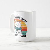 猫好きコーヒーハーモアマグ・内向的な人へのギフト コーヒーマグカップ (正面左)