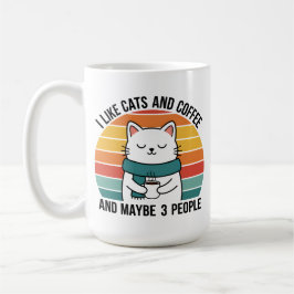 猫好きコーヒーハーモアマグ・内向的な人へのギフト コーヒーマグカップ