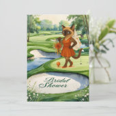 猫好きゴルファーのためのゴルフ ブライダルシャワー 招待状 (スタンド正面)