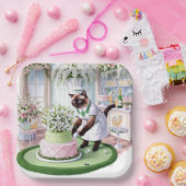 猫好きゴルファーのゴルフ誕生日パーティー ペーパープレート (パーティー)