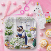 猫好きゴルファーのゴルフ誕生日パーティー ペーパープレート (パーティー)