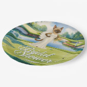 猫好きゴルファー用ゴルフブライダルシャワー ペーパープレート (アングル)