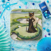 猫好きゴルファー用ゴルフブライダルシャワー ペーパープレート (パーティー)