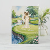 猫好きゴルファー用ゴルフブライダルシャワー 招待状 (スタンド正面)