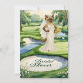 猫好きゴルファー用ゴルフブライダルシャワー 招待状 (正面)